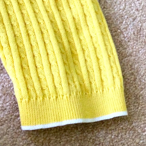Lauren V-Neck 100%cotton Yellow Sweater, Size M - Picture 4 of 6